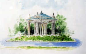 watercolor Forest Park St. Louis