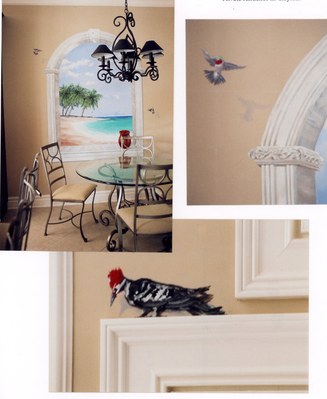 mural of open window in residence